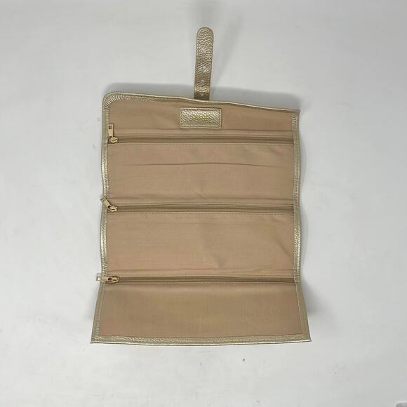 JAGGS Gold Metallic‎ Leather Jewelry Roll w/Zippered Compartments - Picture 5 of 7